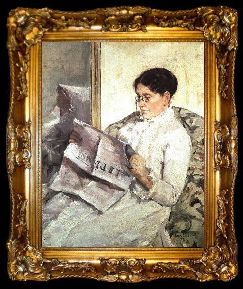 framed  Mary Cassatt Reading Le Figaro, ta009-2